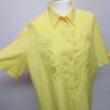 True Vintage Kurzarm Bluse Größe L 42 Gelb Sonnengelb Stickerei Western Look Blumen 80er Bild 3