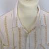 True Vintage Herrenhemd Größe L 41 42 Beige Senf Streifen Kurzarm Hemd Sommerhemd Bild 3
