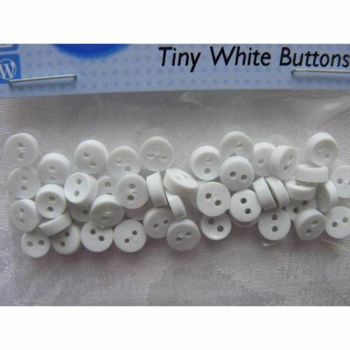 Dress it up Knöpfe     klein und rund      (1 Pck.)    Tiny White Button     Kinderknöpfe