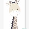 Kinderzimmerbilder / 2er Set Giraffe und Nilpferd-A4-beige Bild 4