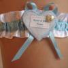 Strumpfband Brautstrumpfband Hochzeitsstrumpfband, Hochzeit blau, personalisiert, Wunschbeschriftung, etwas Blaues Bild 2