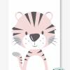 Kinderzimmerbild Tiger-A4-weiß/rosa Bild 3