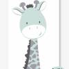 Kinderzimmerbilder / Nilpferd/Löwe/Giraffe 3er Set-A4-weiß / mint grau Bild 2