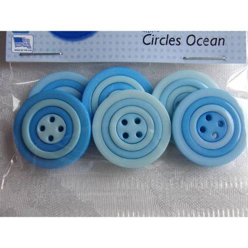 Dress it up Knöpfe     rund    (1 Pck.)      Circles Ocean       Kinderknöpfe