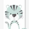 Kinderzimmerbilder Tiger / Löwe 2er Set-A4-weiß / mint grau Bild 4