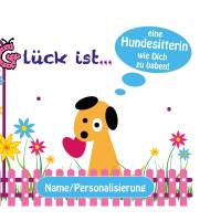 Hundesitterin: Tasse Hund personalisiert, Dankeschön Geschenk Gassigängerin mit Spruch, Hundeparadies rosa Bild 4