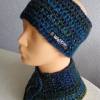 Damen Hut Hüte mit Krempe, Kragenschal & Stirnband - Blau/Grün im Farbverlauf Gr. 54/56 Bild 2
