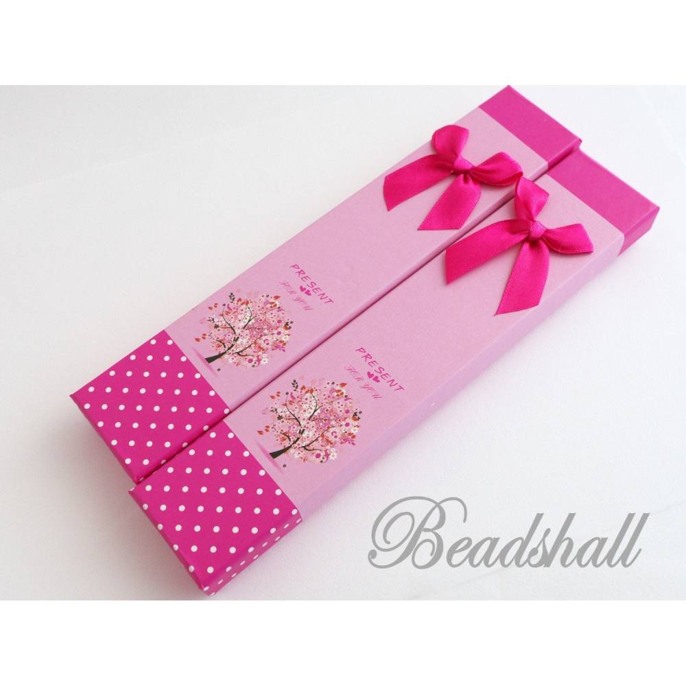 2 Geschenkschachteln, Schachteln, Schmuckverpackung Rosa mit Motiv, Schleife Pink Bild 1