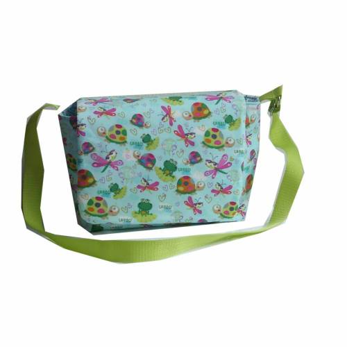 Kindergartentasche Tasche Kindertasche Frösche Schildkröte hellblau grün blau Blümchen Frosch Blumen weiß handmade