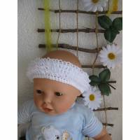 Süßes Baby Schlingen Stirnband - Weiß Gr. 44/46 Bild 1