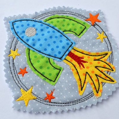  Stickdatei DOODLE Rakete 10x10cm