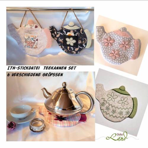 ITH Stickdatei Teekannen Set