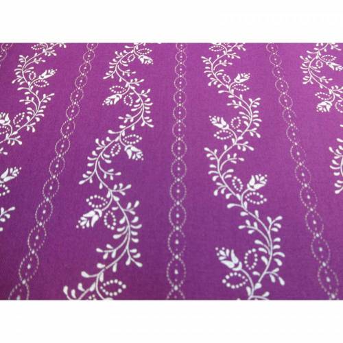 Trachtenstoff, Dirndlstoff,  Popeline, Blumen, Streifen,Ranken Lila,Oeko-Tex Standard 100(1m/12,-€)
