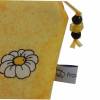 Kosmetiktasche Blumen gelb kariert Karo handmade Tasche Bild 4