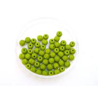 50 Glasperlen - rund 4 mm olivgrün opak Bild 1