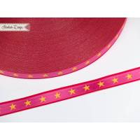 1m (1,30EUR/m) Webband „Sterneband" pink/gelb Bild 1