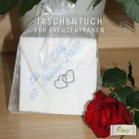 Freudentränen-Taschentuch -Stickerei -  Gastgeschenk - Hochzeit - give away Bild 2