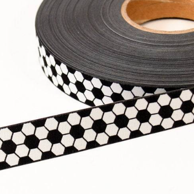 Fußballmuster schwarz/weiß Webband