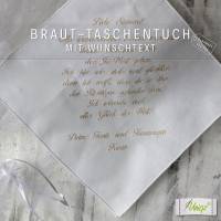 Freudentränen-Taschentuch - Stickerei - Wunschtext  -  Gastgeschenk - Hochzeit - bis 190 Zeichen Bild 2