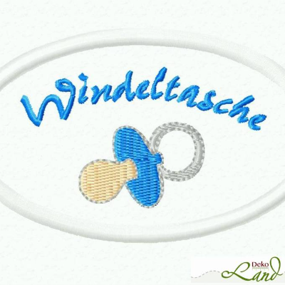 Stickdatei Applikation Windeltasche