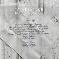 Freudentränen-Taschentuch - Stickerei - Wunschtext - Gastgeschenk - Hochzeit - bis 300 Zeichen Bild 2
