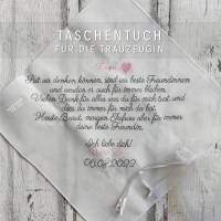 Freudentränen-Taschentuch - Stickerei - Wunschtext - Gastgeschenk - Hochzeit - bis 300 Zeichen Bild 3