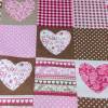 Einkaufstasche Baumwolle  Stoffbeutel rosa beige Herzen weiß  Tasche Geschenk Umzug Geburtstag Muttertag Schwester Bild 3