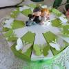 Hochzeitstorte/Schachteltorte in grün/weiß, 23cm Ø /mit Hochzeitspaar und Schmetterlingen Bild 3