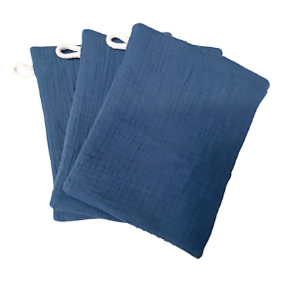 Waschlappen 3er Set aus Musselin und Waffelpique