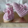 Neugeborenenset, Mütze und Schuhe, handgestrickt, Wolle (Merino) Bild 3