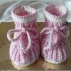 Neugeborenenset, Mütze und Schuhe, handgestrickt, Wolle (Merino) Bild 4