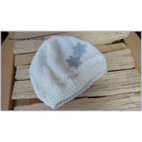 Babymütze für Neugeborene, handgestrickt aus  Wolle (Merino) Bild 1