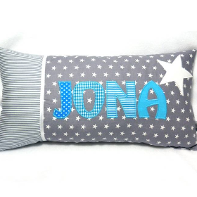Kissen mit Name Namenskissen personalisierbares Kissen für Jungen und Mädchen Geburt Taufe Weihnachten