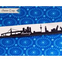 Hamburg Skyline Webband schwarz/weiß Bild 1