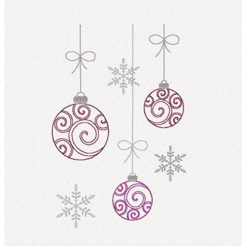 Stickdatei Weihnachtskugeln 13x18