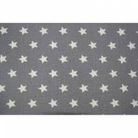 11,60 Euro/m Popeline,Baumwolle Sterne, grau-weiß Bild 1