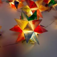 Origami Bastelset Bascetta 10 Sterne transparent/bunt 4,5 cm x 4,5 cm Bild 3