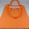 Einkaufstasche Stoffbeutel Sterne orange weiß handmade Bild 2