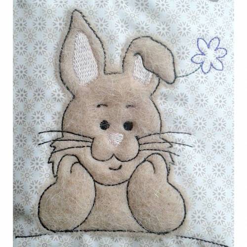 Stickdatei Applikation Hase