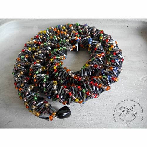 Collier Schwarz bunt schön