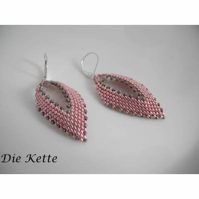 Ohrring Rosa Silber Peyote