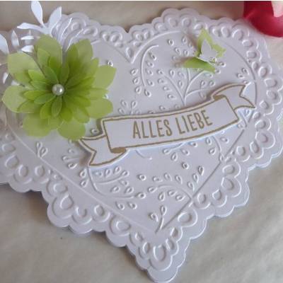 Karte zum Valentinstag/Valentinstagskarte in Herzform