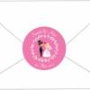 Hochzeitsaufkleber | Brautpaar Herzchen - pink Bild 2