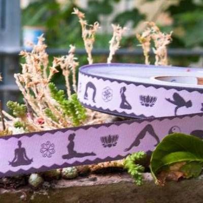 Yoga „asana" Webband grau/rosa