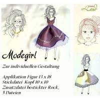 Stickdatei Applikation Modegirls Bild 1