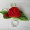 rote Filzbrosche gefilzte Rosenblüte Bild 2