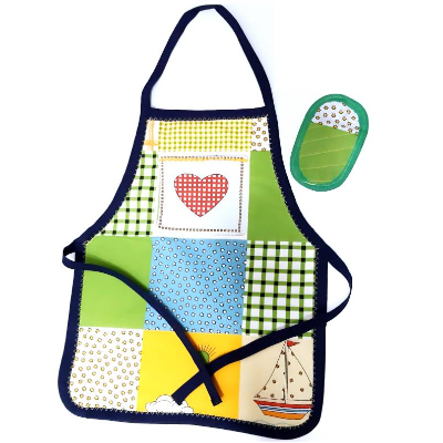 Kinderschürze mit Ofenhandschuh 