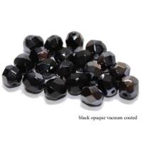 20 Böhmische Glasschliffperlen 6 mm, black opaque vacuum coated Bild 1