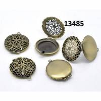 5 Medaillon,Medaillons, Anhänger, Schmuckanhänger, Vintage-Stil, Antik,Metall,bronze, 13485 Bild 1