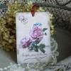 Geschenkanhänger, Papieranhänger, Vintage-Deko, Tags mit Blumen Motiven in Shabby / Vintage Stil. Bild 3